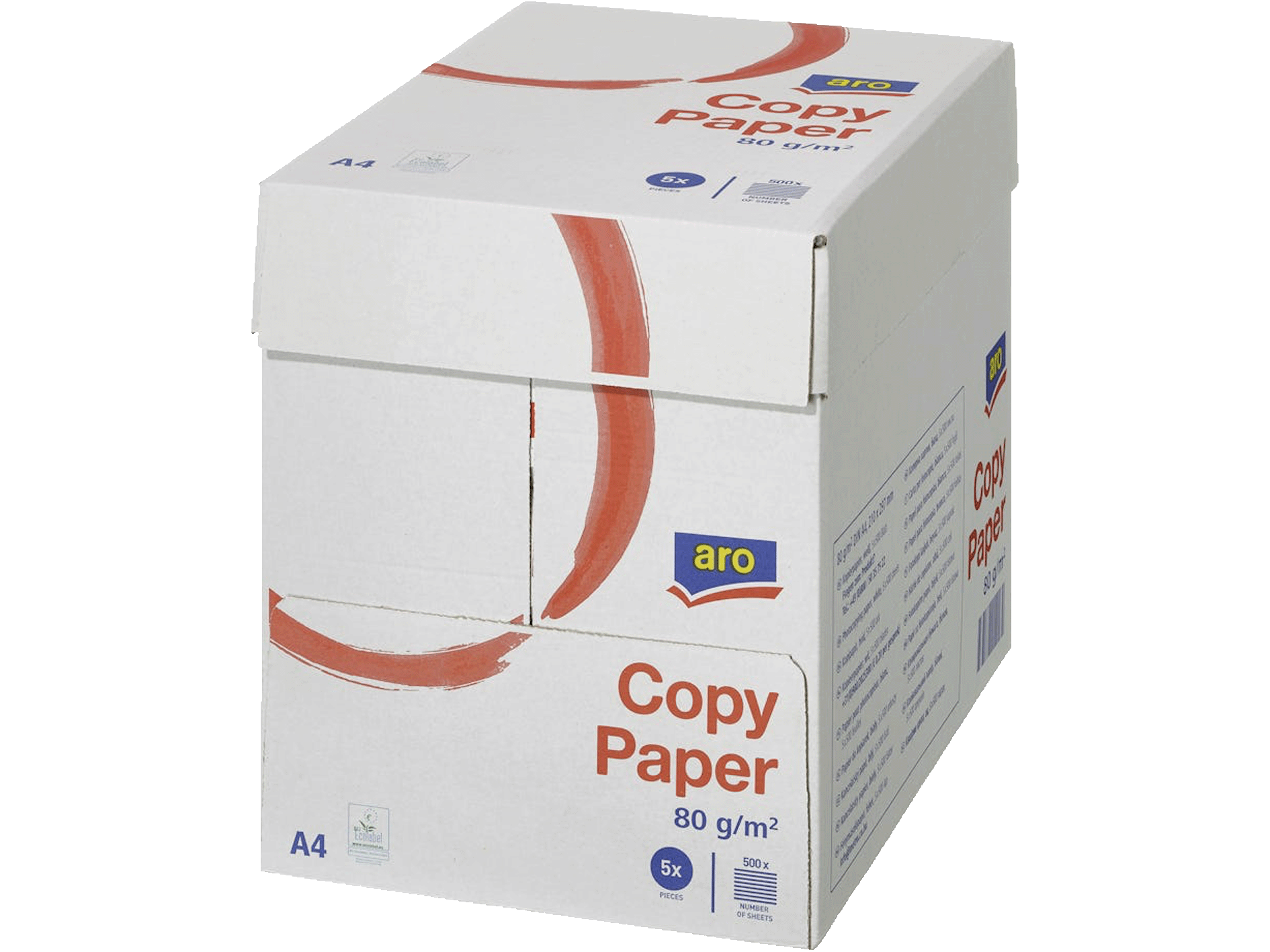 Aro DIN A4 Kopieerpapier 80 g/m² - 5 x 500 vellen