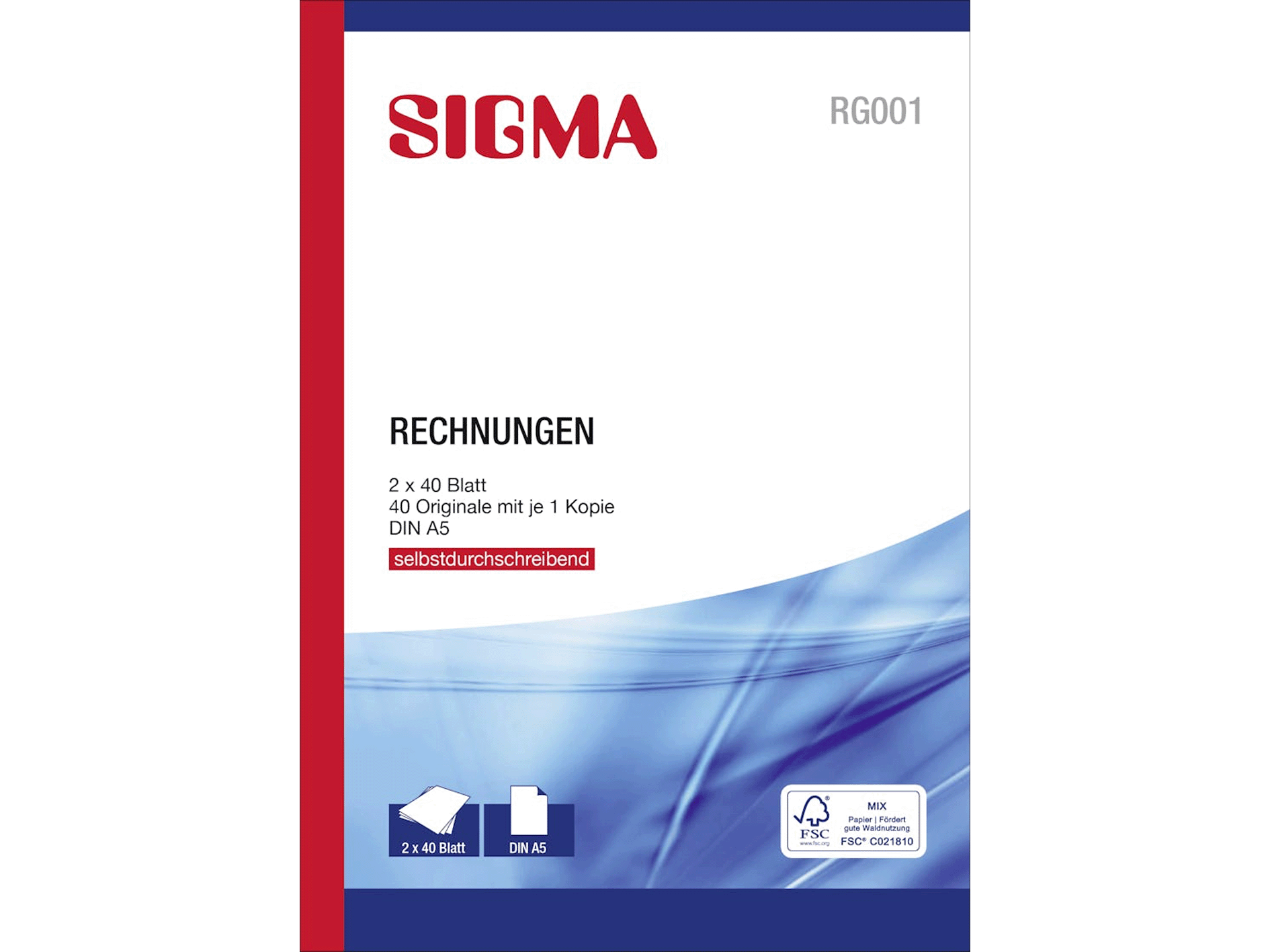 SIGMA RG001 Facturen Zelfkopiërend A5 - 2x40 vellen 10 stuks