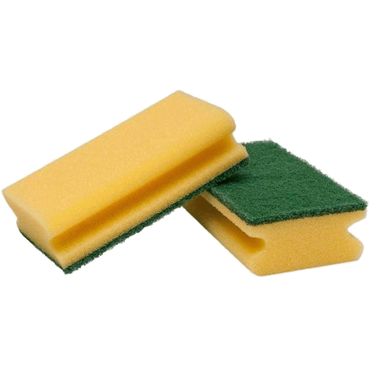 Schuurspons met Handgreep Geel/Groen - 1 x 10 stuks