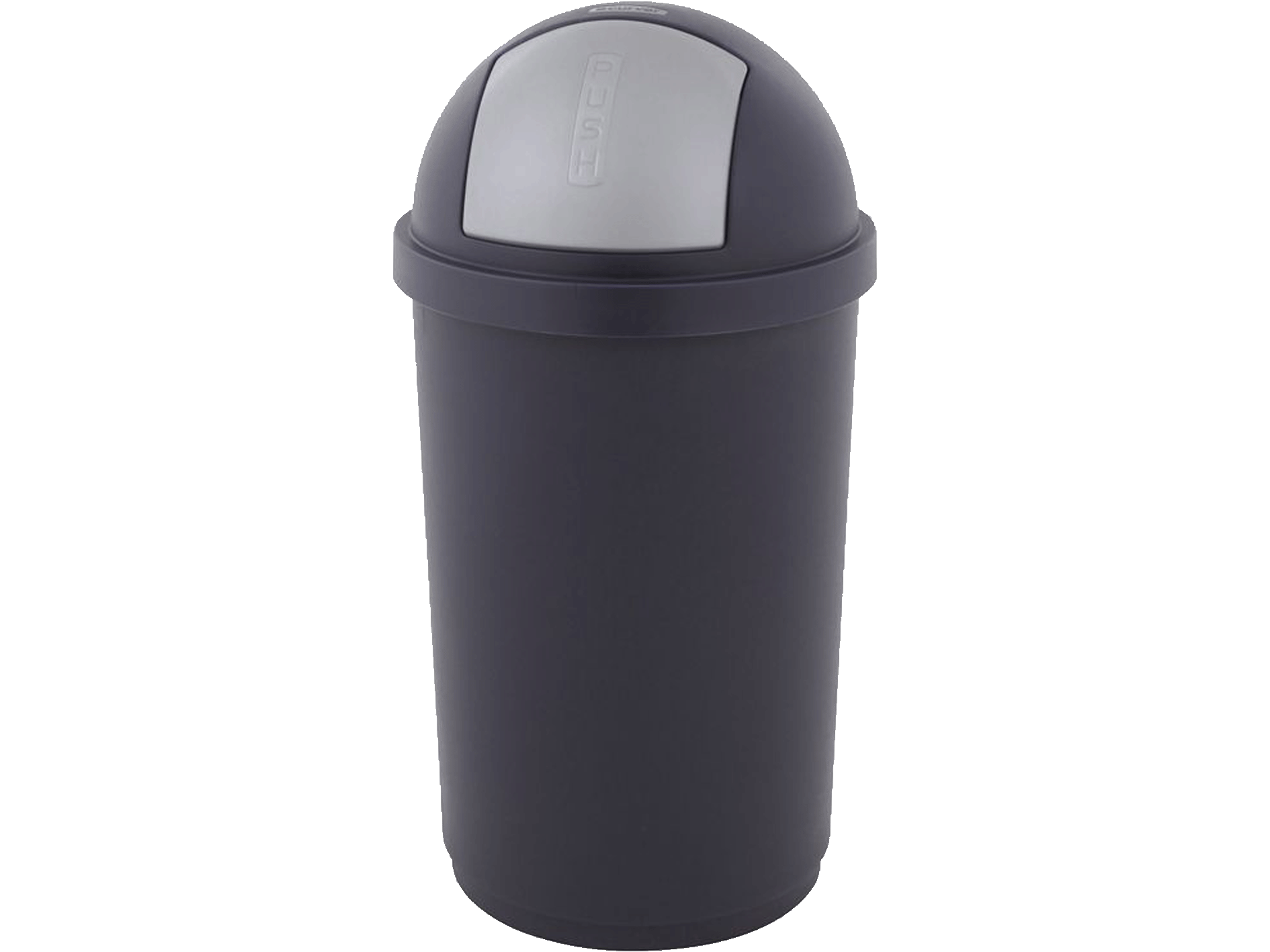 Afvalbak Kunststof Rond Blauw/Zilver Push Klep - 50L