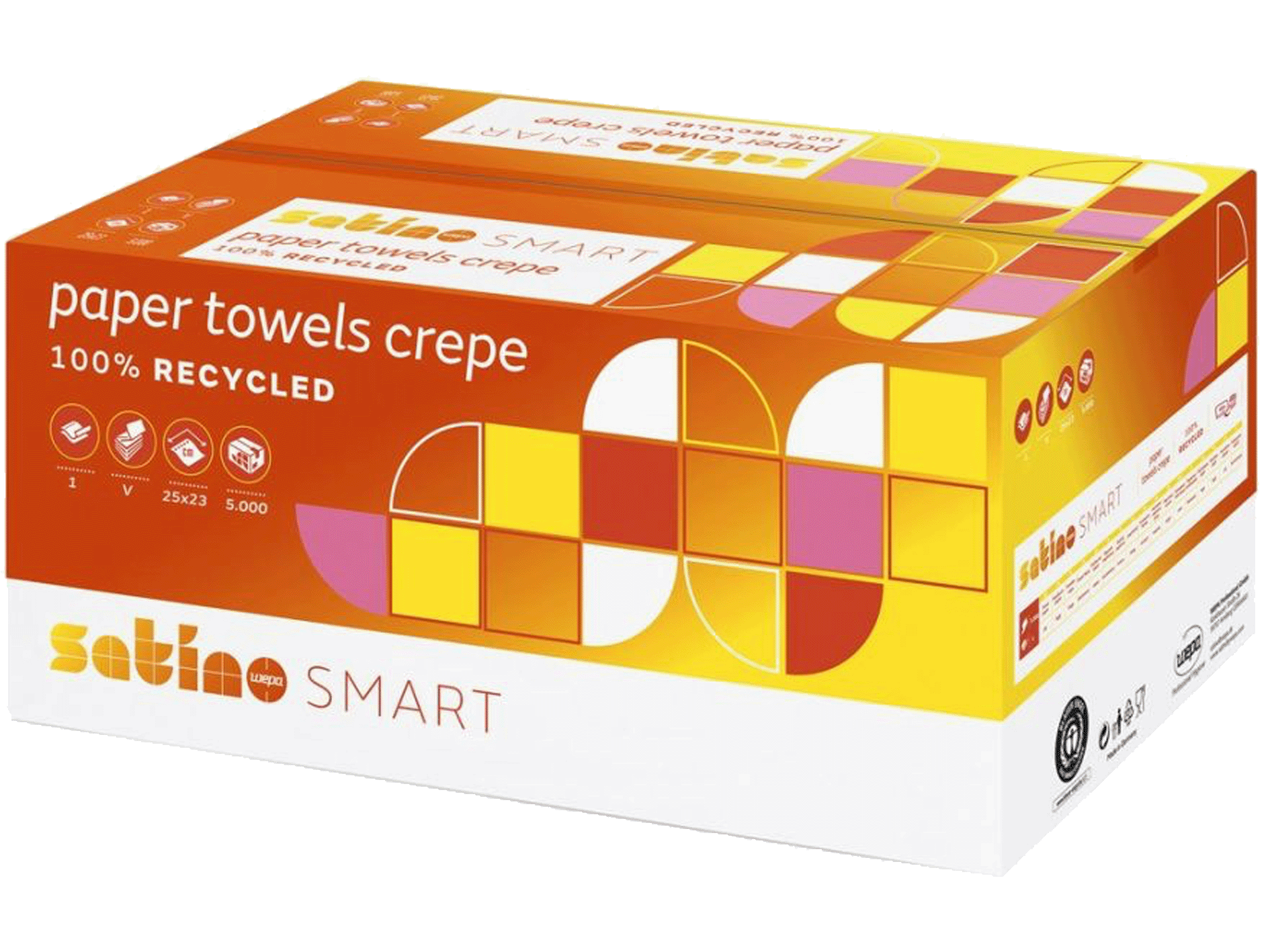 Satino Smart Handdoekjes V-vouw Recycled - 25x23cm 1 laags 5000vel