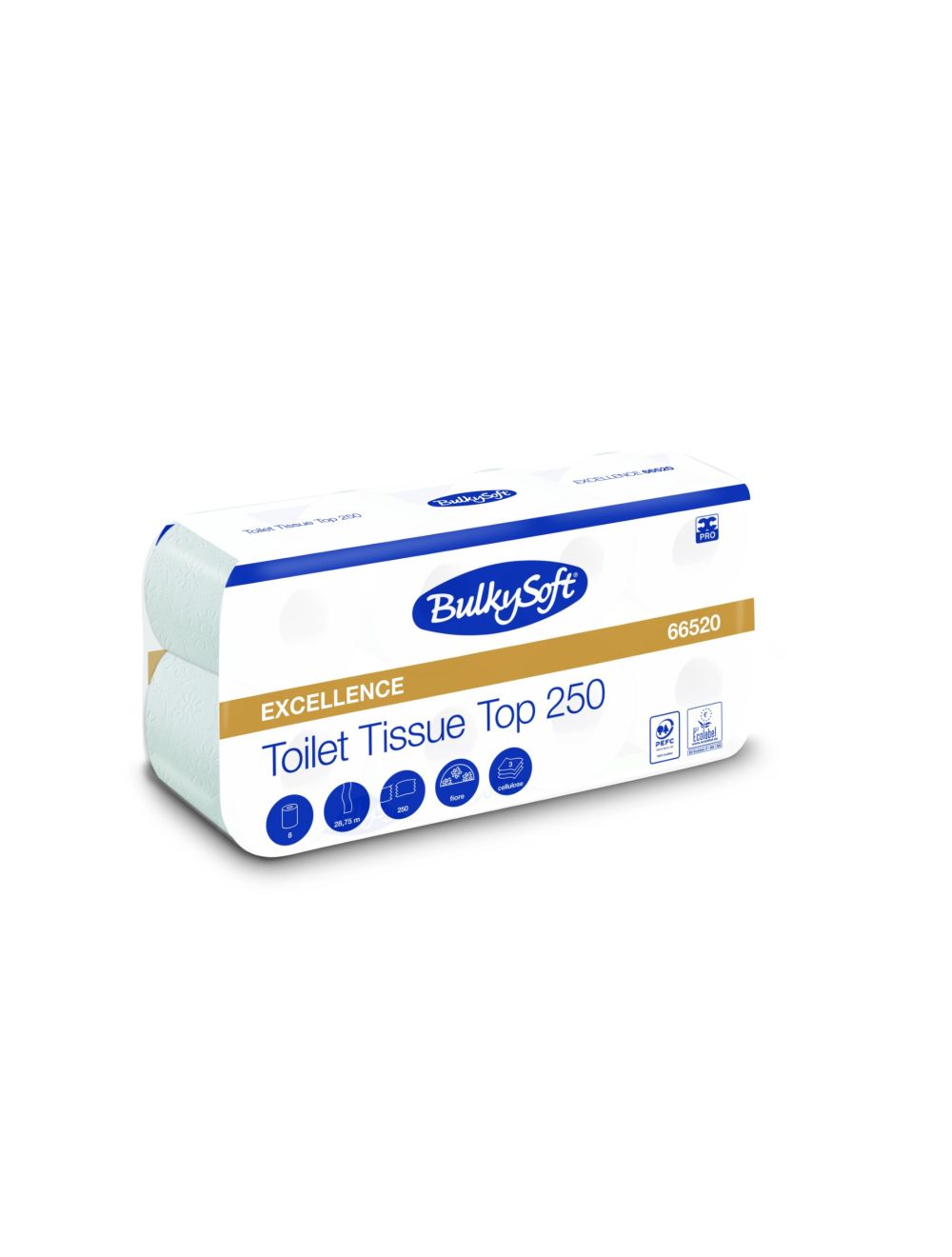 BulkySoft Toiletpapier Top 3lgs 250vel 9x8rol 72 rollen