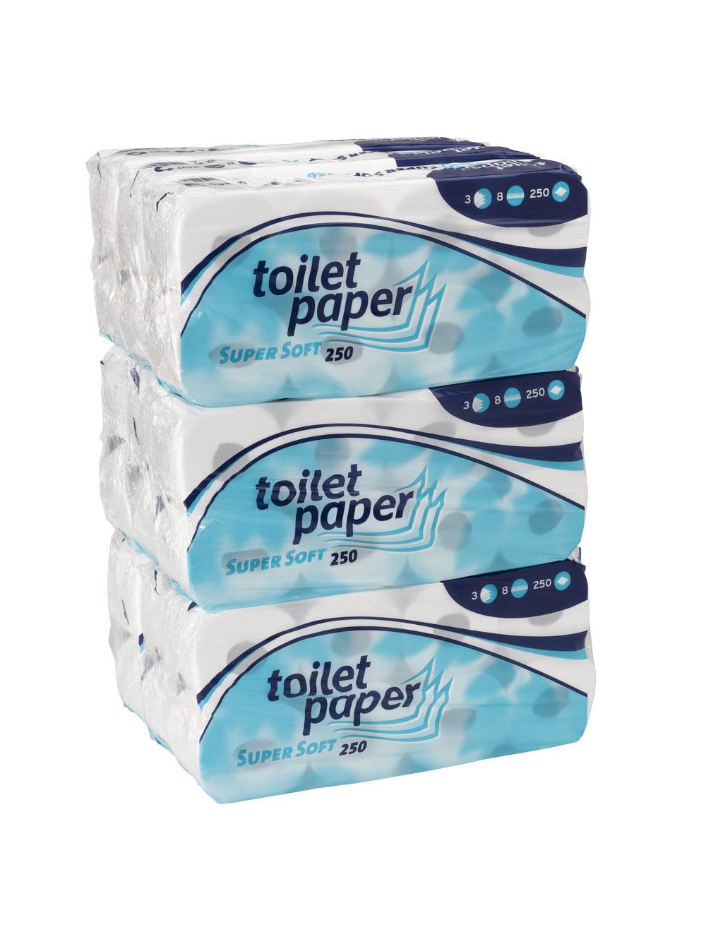 Wepa Toiletpapier cellulose, 3-Lgs - 8x250 vel - 9x8 rollen